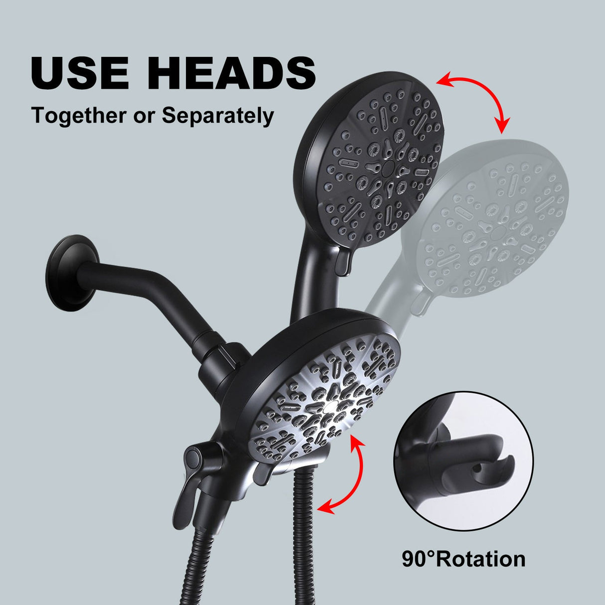 High Pressure 3-Way Rainfall Combo Showerhead