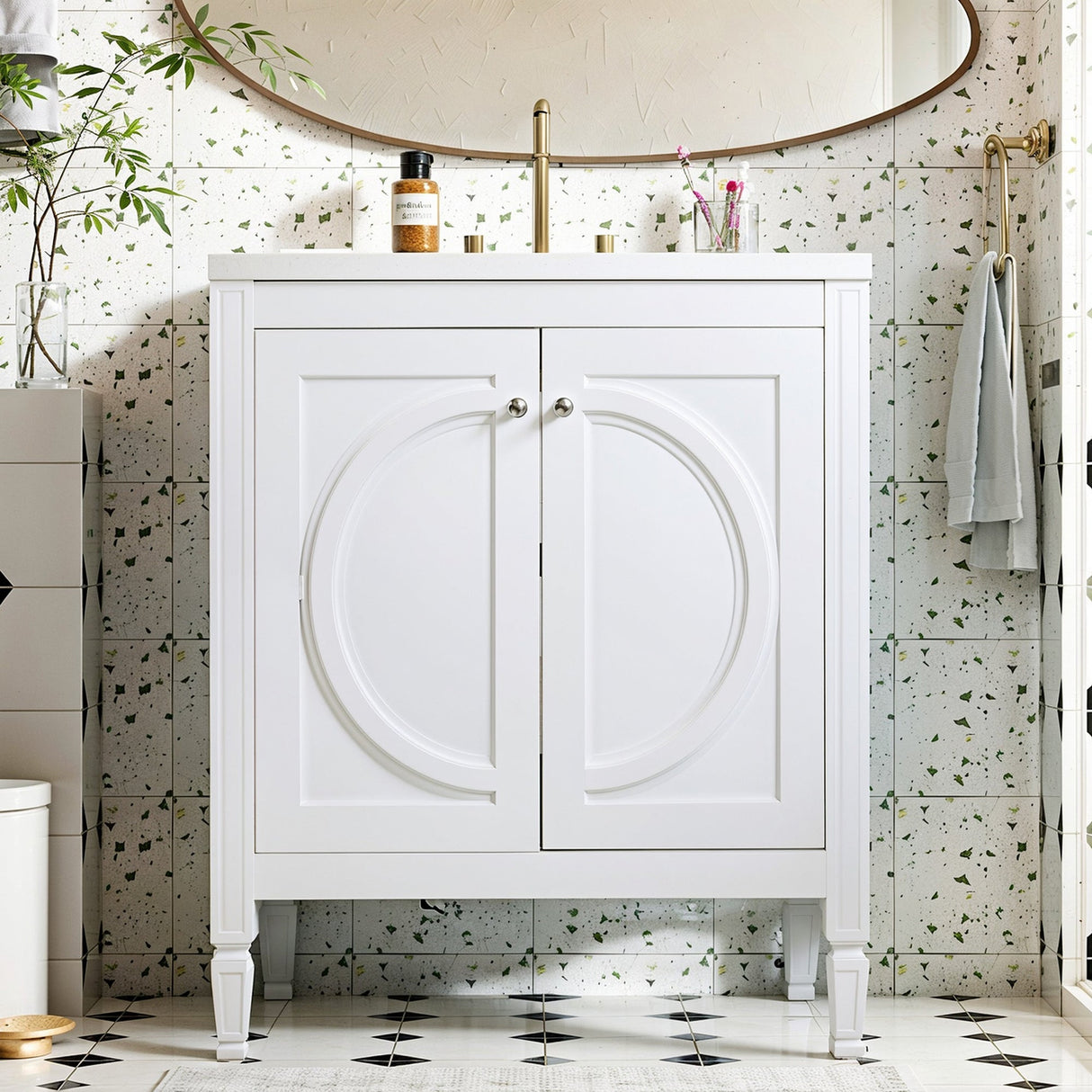 30" No Assembly Needed Vintage Bathroom Vanity