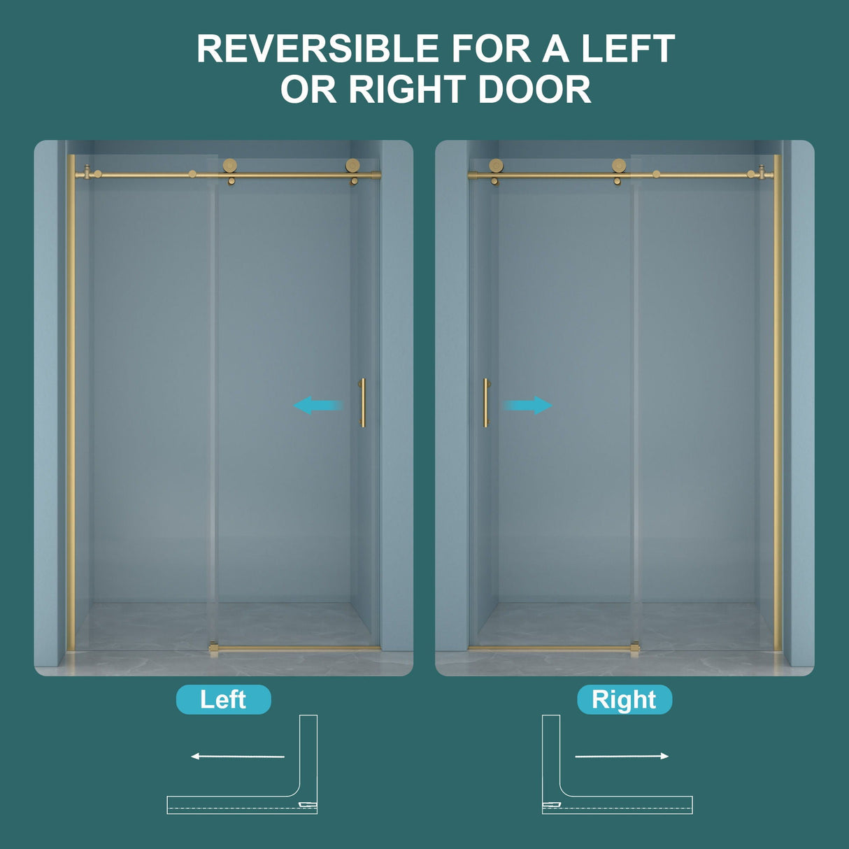 Single Sliding Bypass Shower Door Enclosure With Tempered Glass