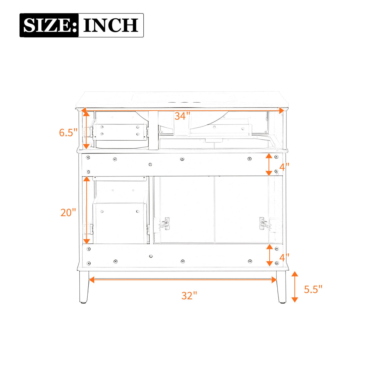 36" Light Green Bathroom Vanity