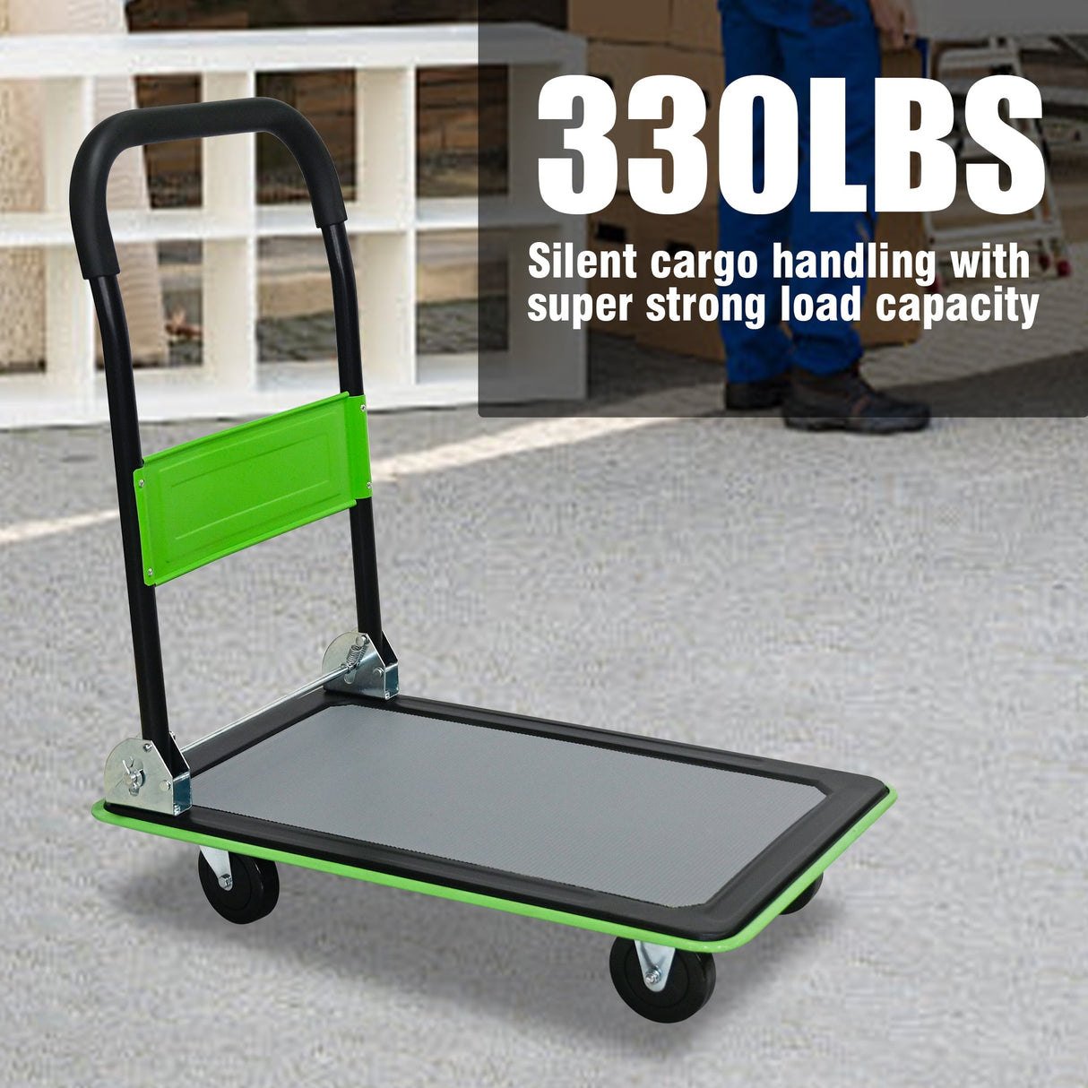 Flatbed Cart - 330lbs Heavy Duty Capacity Platform Hand Truck