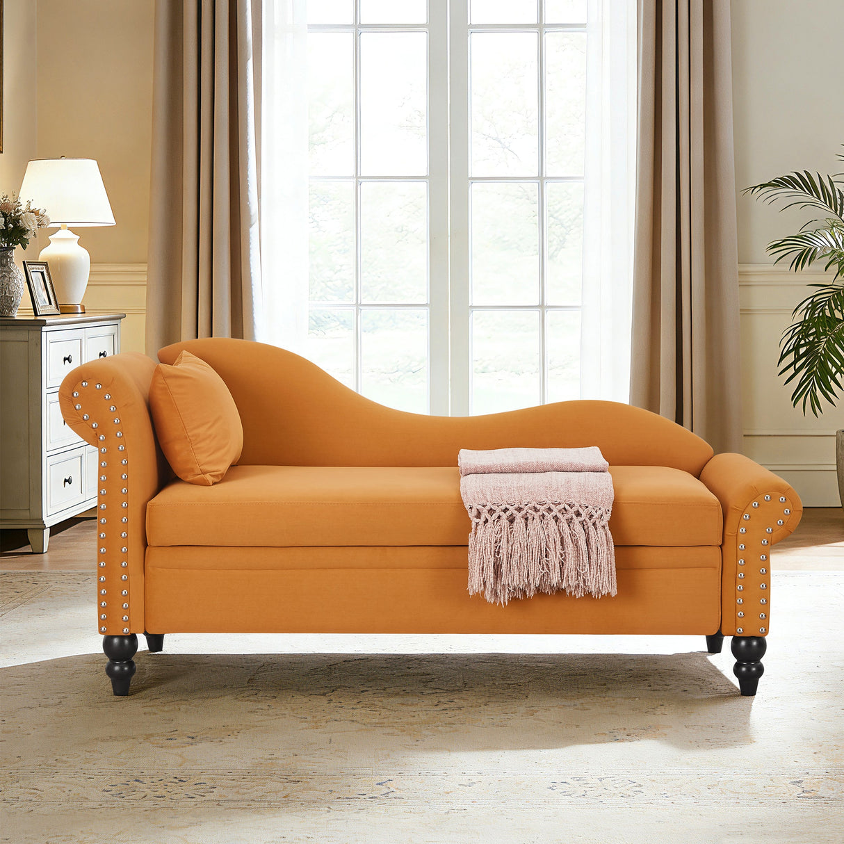 64.5'' Modern Velvet Chaise Lounge