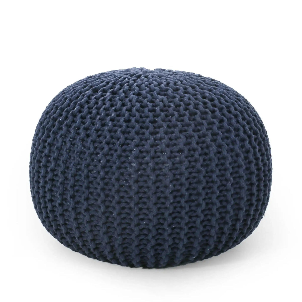 Bordeaux Knitted Cotton Round Pouf Ottoman Floor Cushion