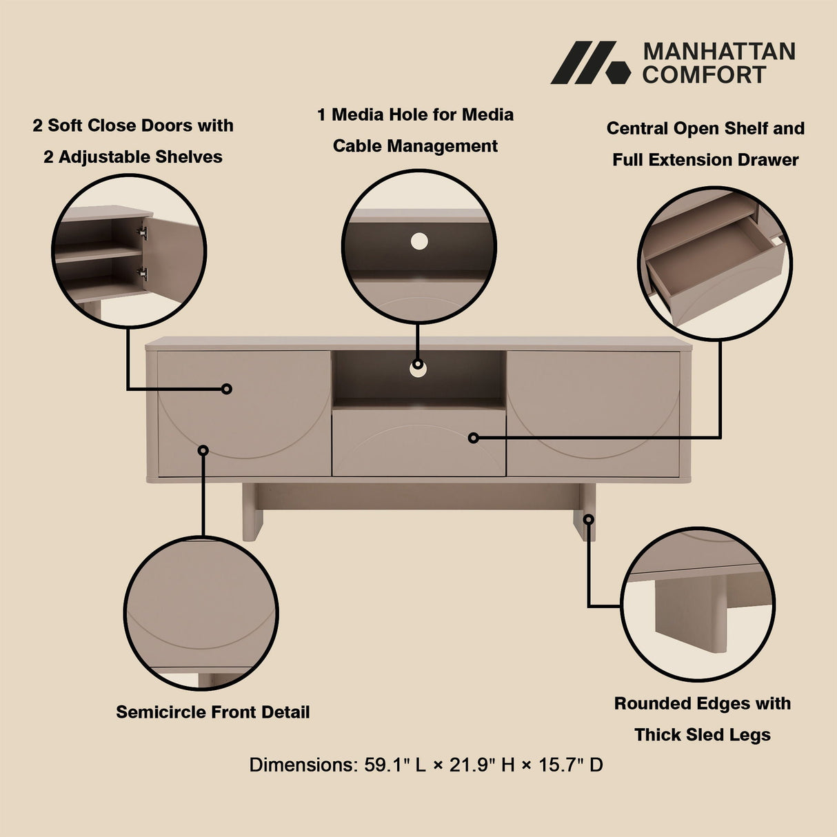 Ella - TV Stand With Adjustable Shelves