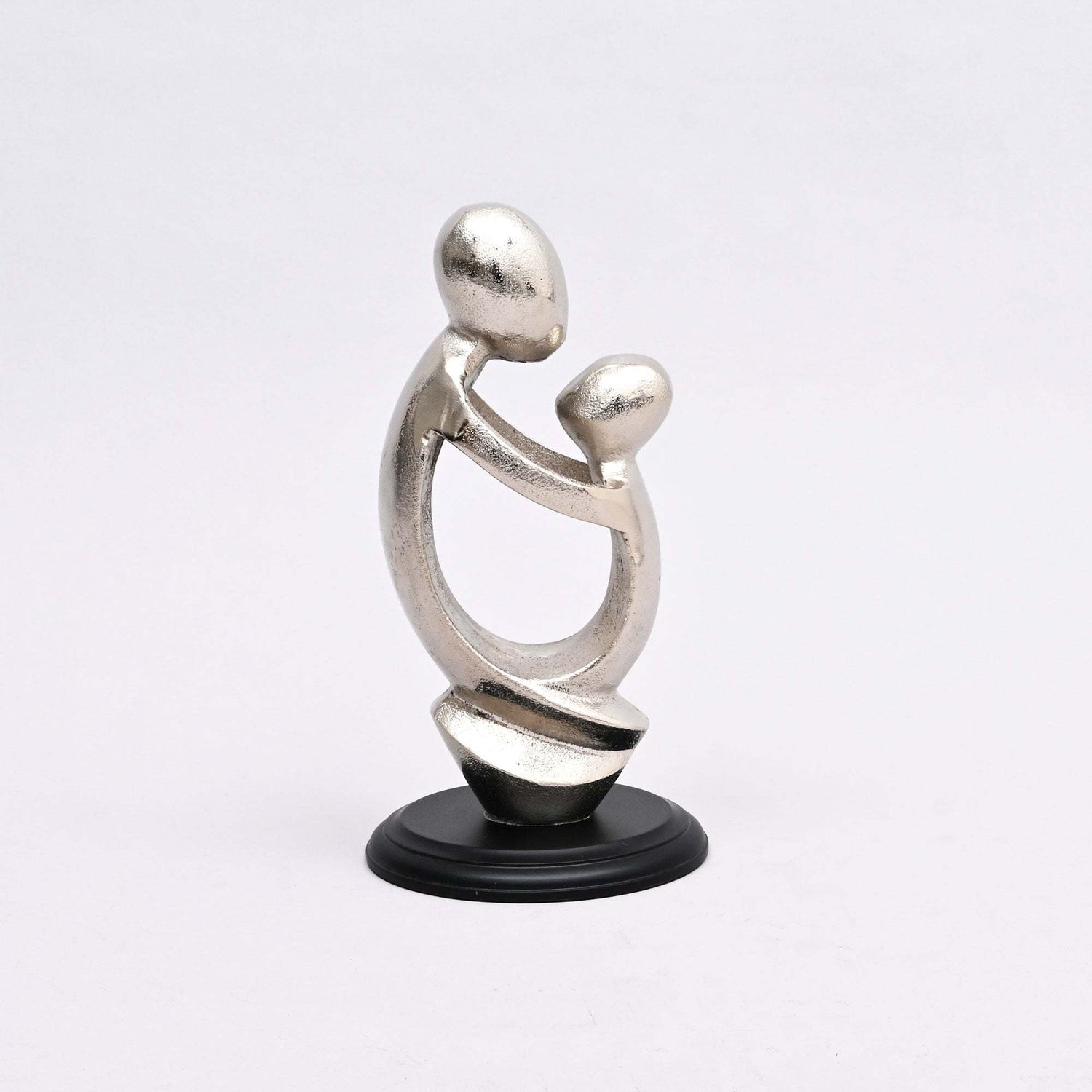 Embrace-of-Love-Aluminum-Figurine-with-Nickel-Finish-&-Black-Base-5.75x5.75x11'-