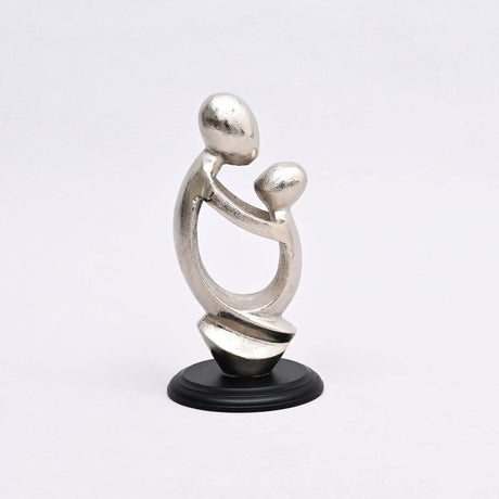Embrace-of-Love-Aluminum-Figurine-with-Nickel-Finish-&-Black-Base-5.75x5.75x11'-