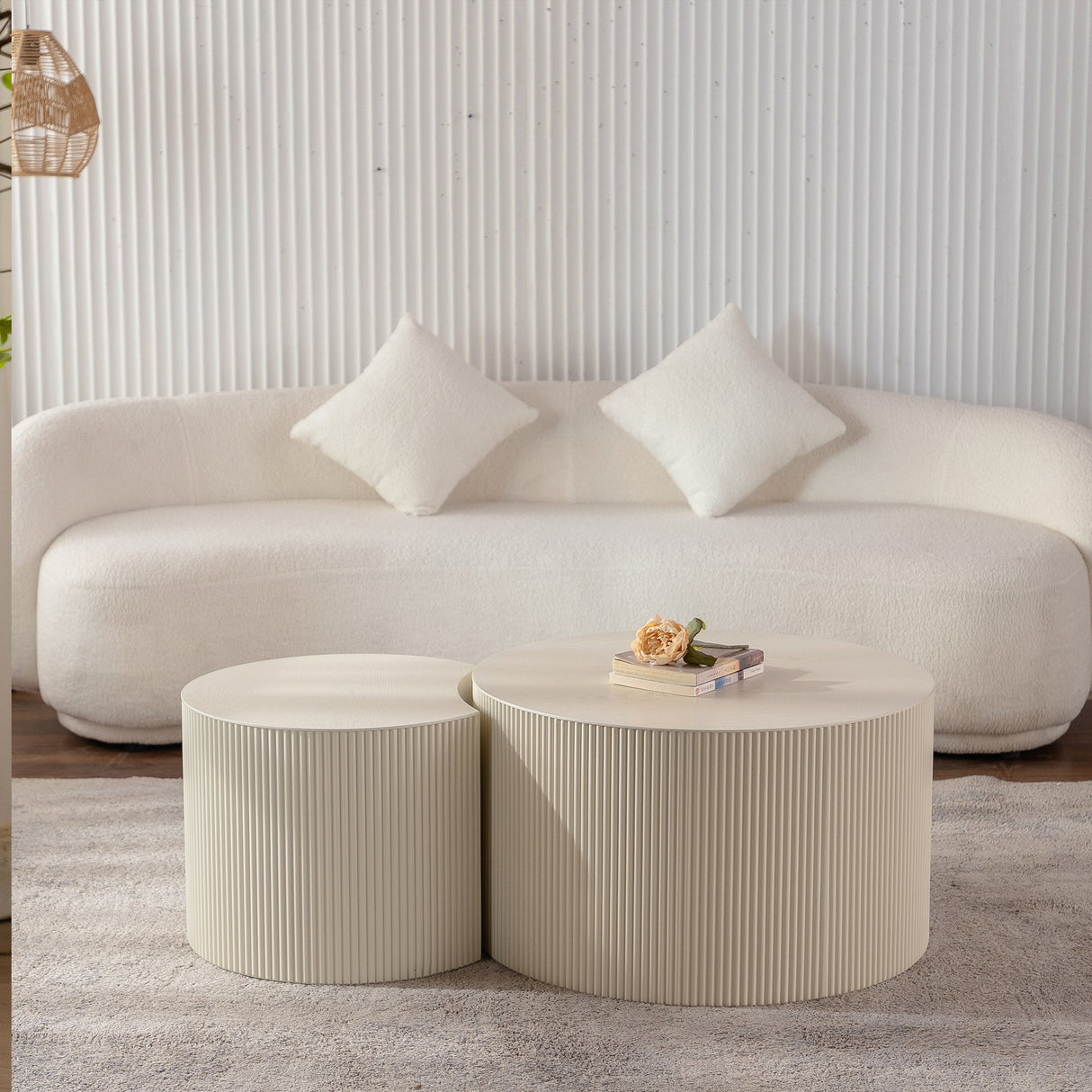 Round Coffee Table Handcrafted Relief Sturdy Pedestal