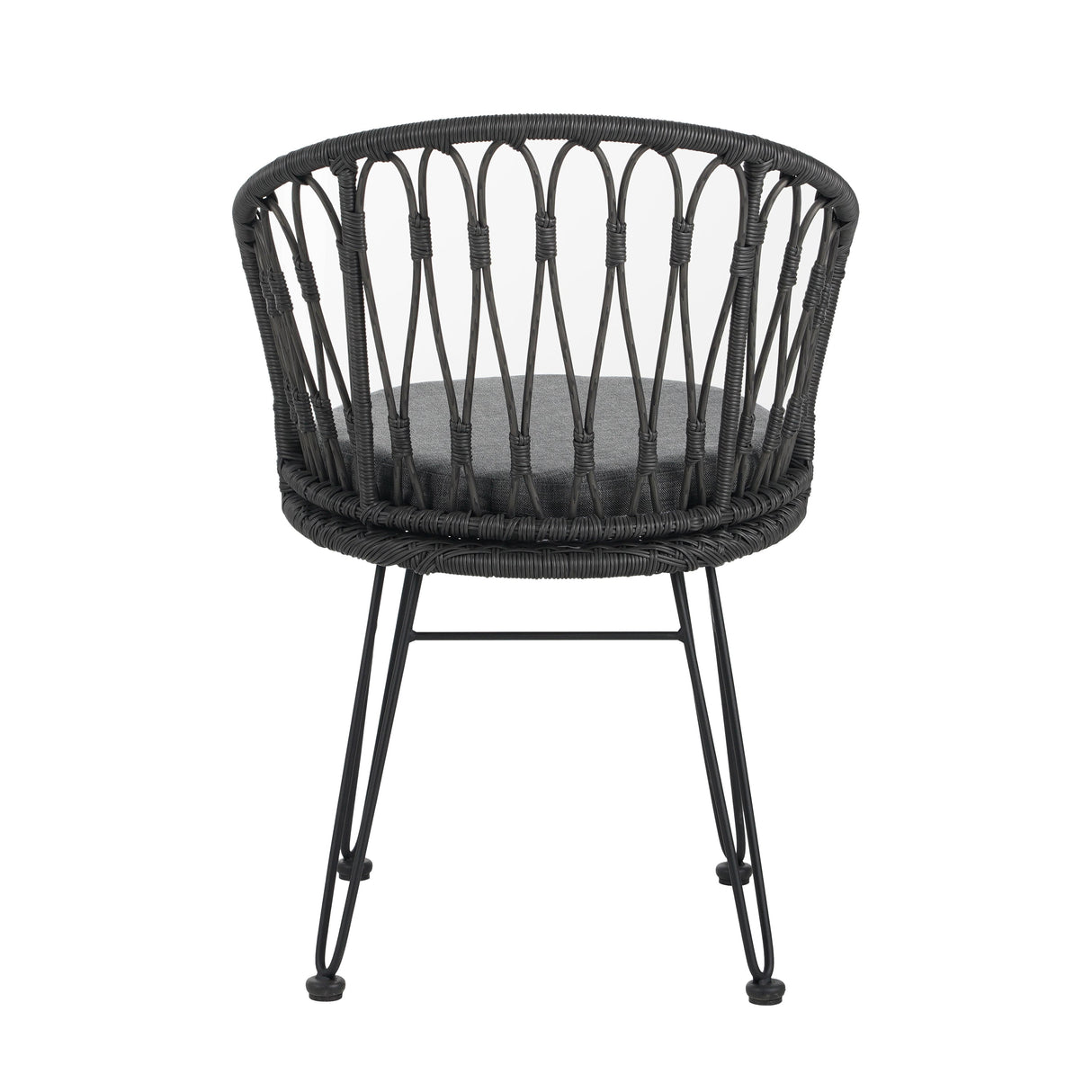 7 PCS Outdoor Dining Set with Acacia Wood Table and Rattan Chairs