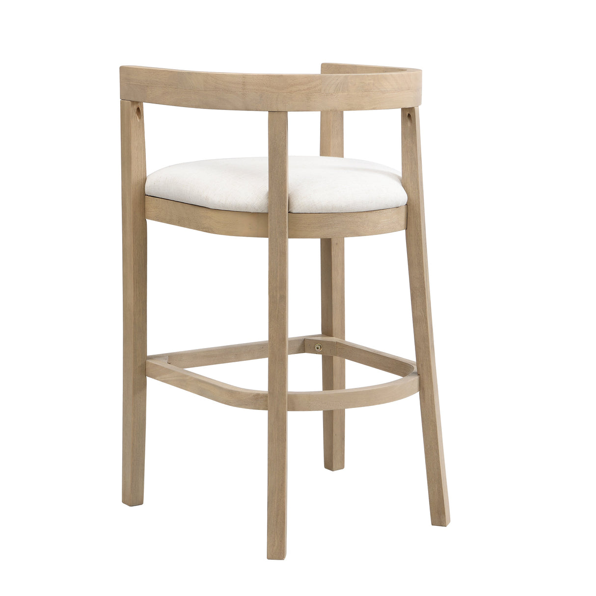 Modern Rubberwood Bar Stool Set with Upholstered Seats