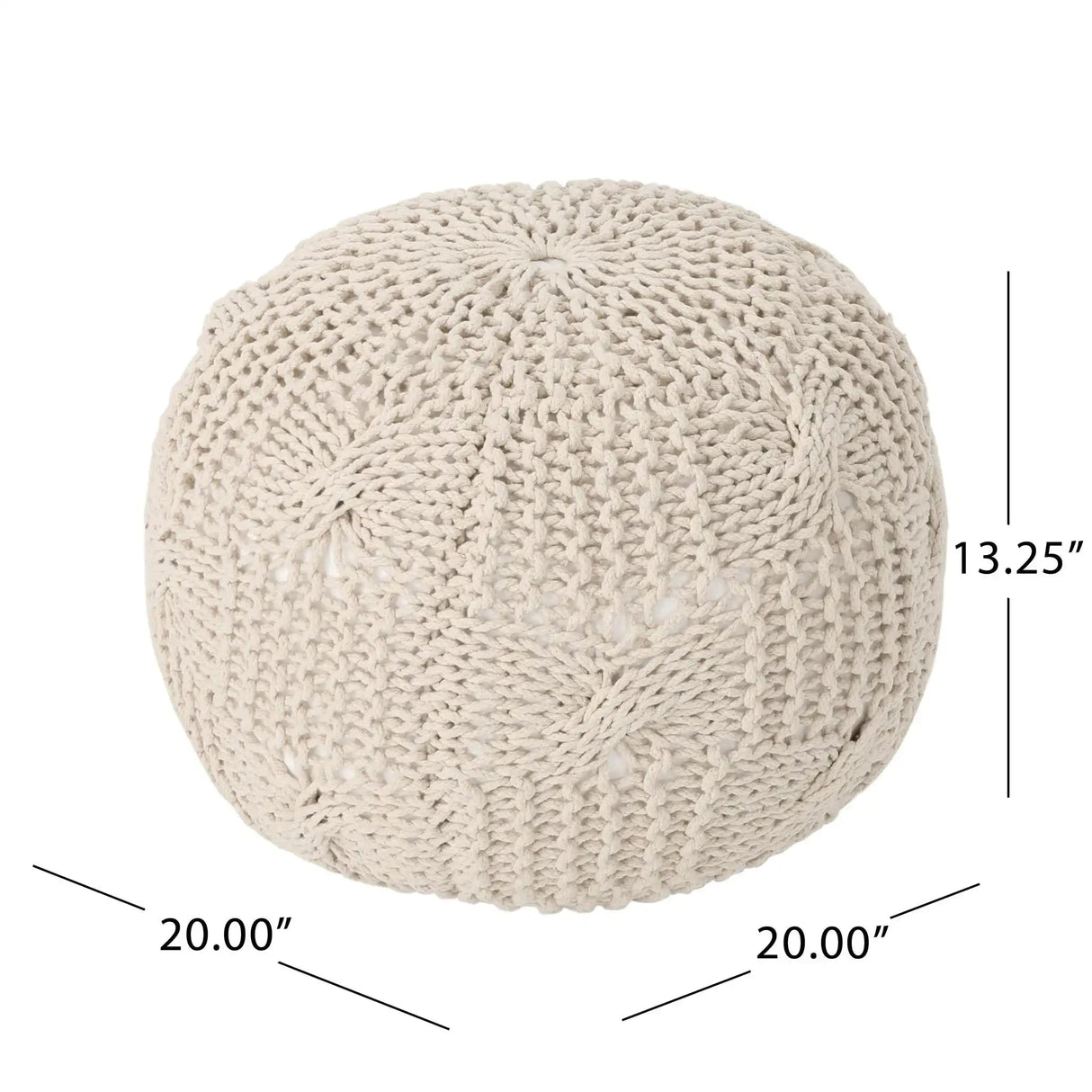 Bordeaux Knitted Cotton Round Pouf