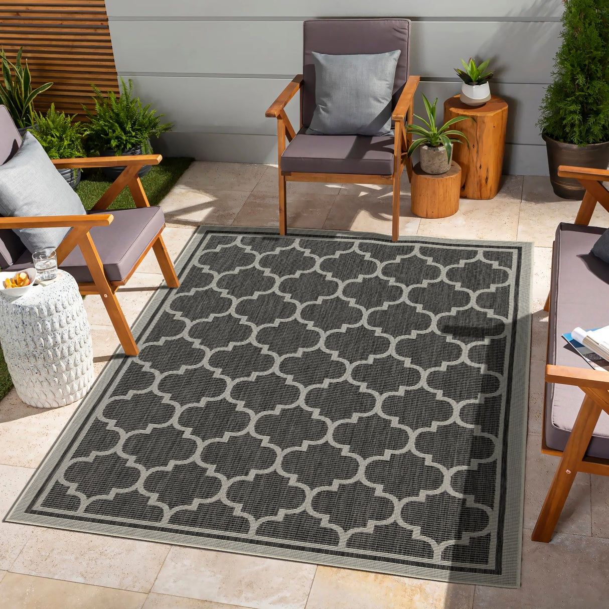 Sunshine GC_HAR2005 Anthracite 5 ft. 3 in. x 7 ft. 3 in. Area Rug
