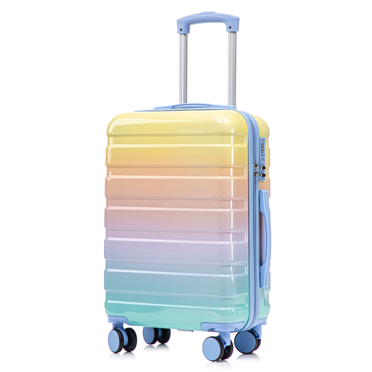 14'/20' 2-Piece PC Spinner Wheel Luggage Set in Gradient Blue and Yellow
