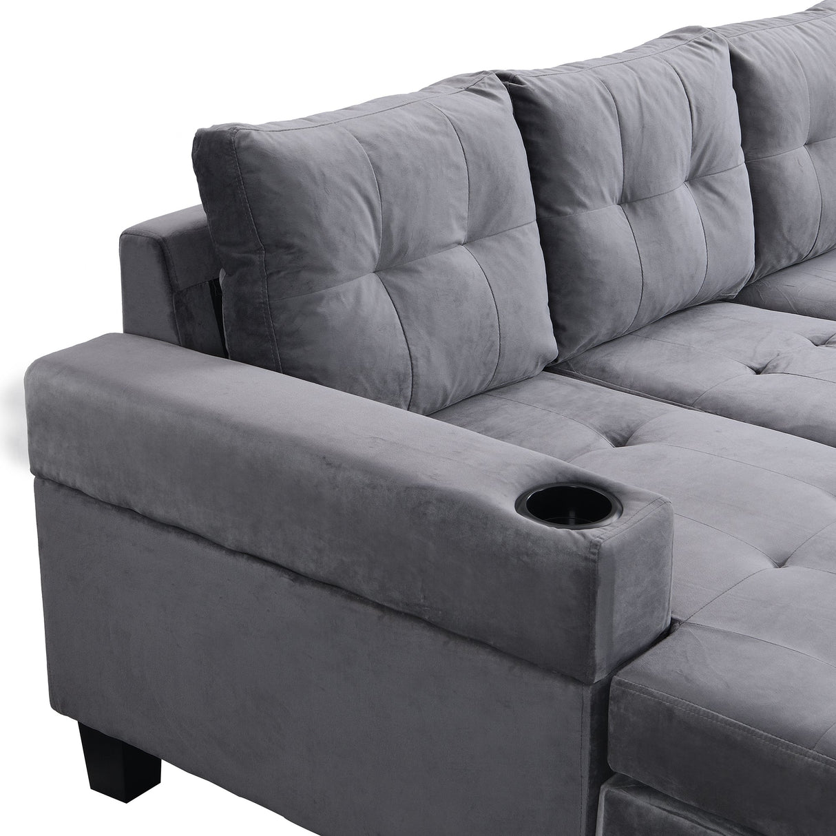 Modern Sectional Sofa Set with L-Shape Chaise Lounge