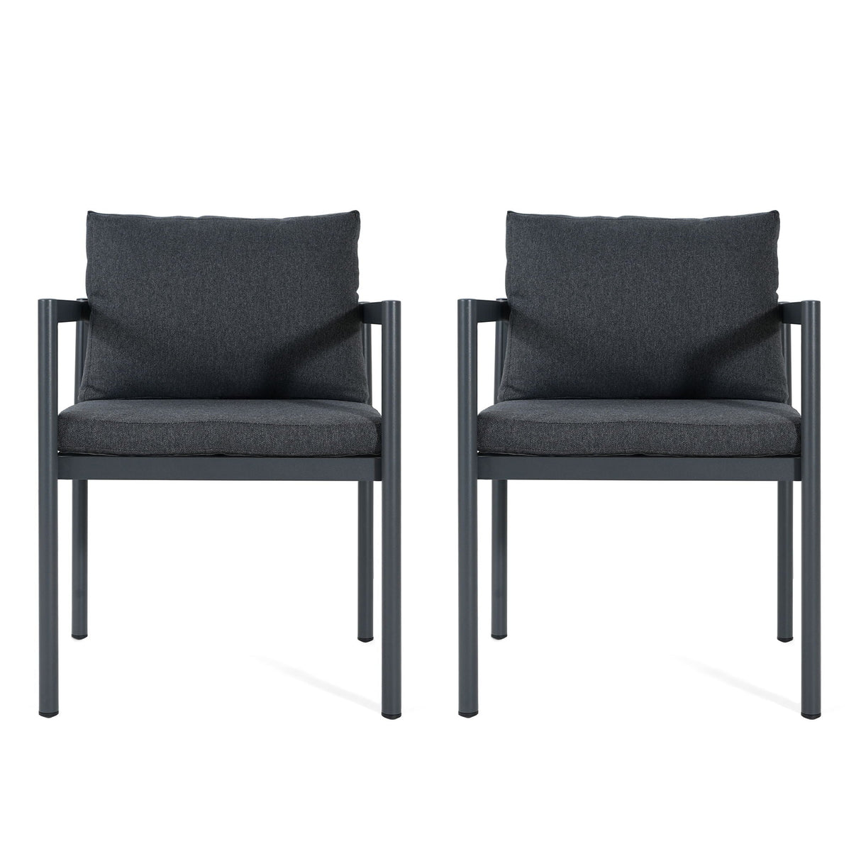 7 Piece Outdoor Dining Set With Table And 6 Chairs - Black / Gray / Teak