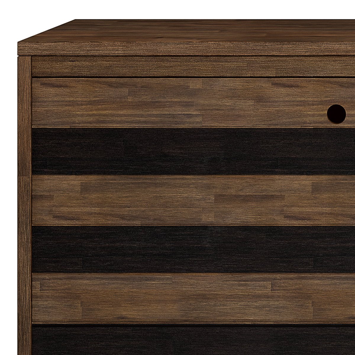 2 - Door Sideboard with 3 Drawers and Adjustable Shelves, Rustic Natural Aged Brown - Buffets & Sideboards