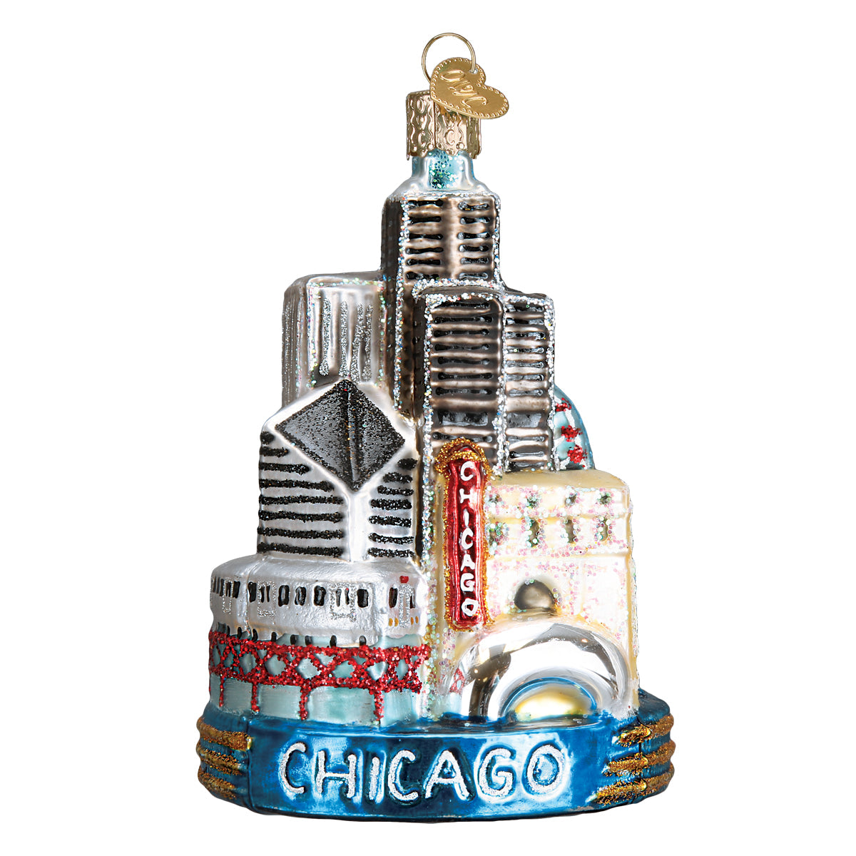 Chicago Christmas Ornament 4.25x3x3 Inch by Old World Christmas