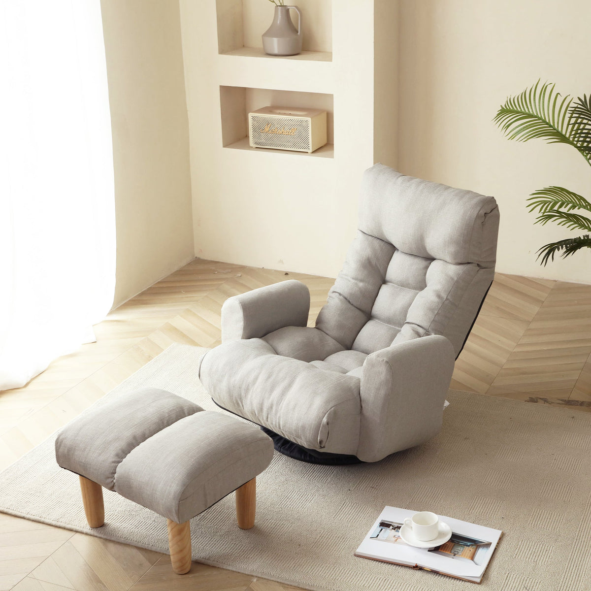 Adjustable Lounge Chair with 360 Degree Rotation