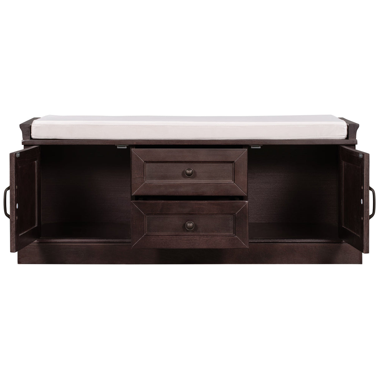 TREXM Storage Bench with 2 Drawers and 2 Cabinets