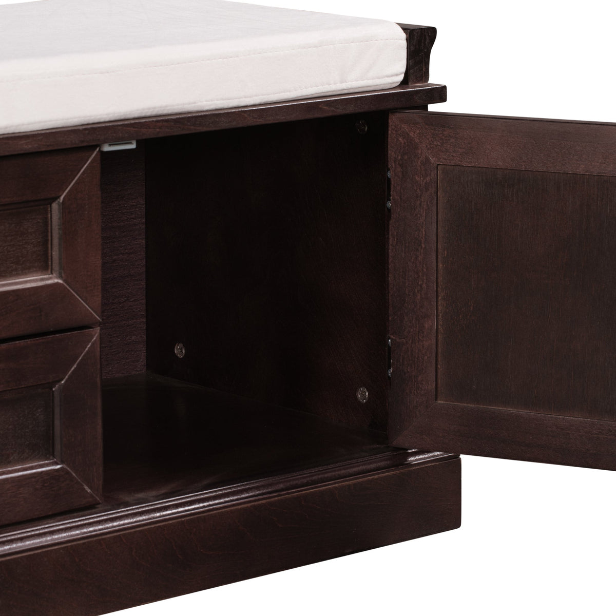 TREXM Storage Bench with 2 Drawers and 2 Cabinets