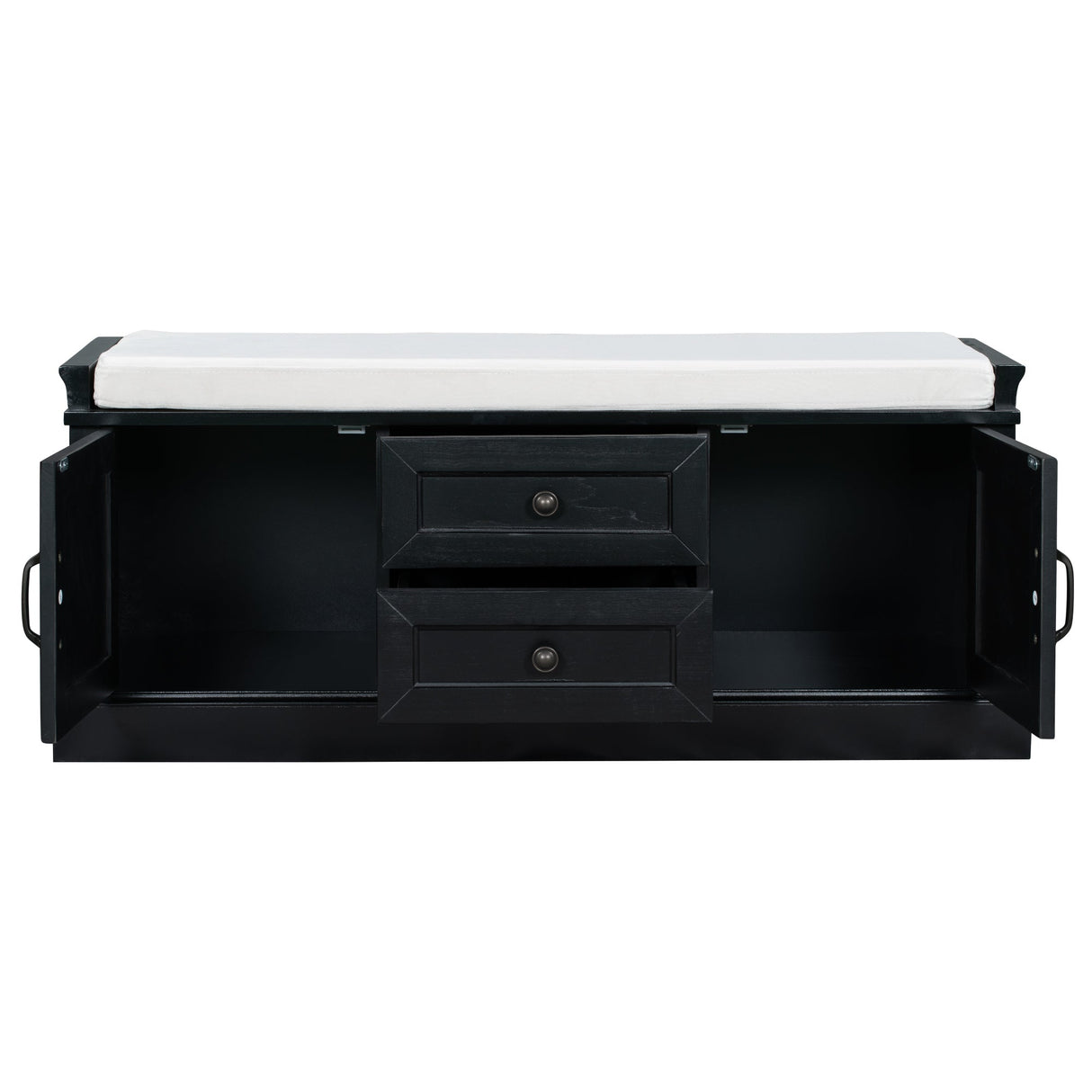 TREXM Storage Bench with 2 Drawers and 2 Cabinets