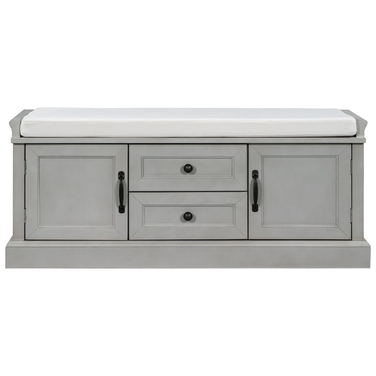 TREXM Storage Bench with 2 Drawers and 2 Cabinets