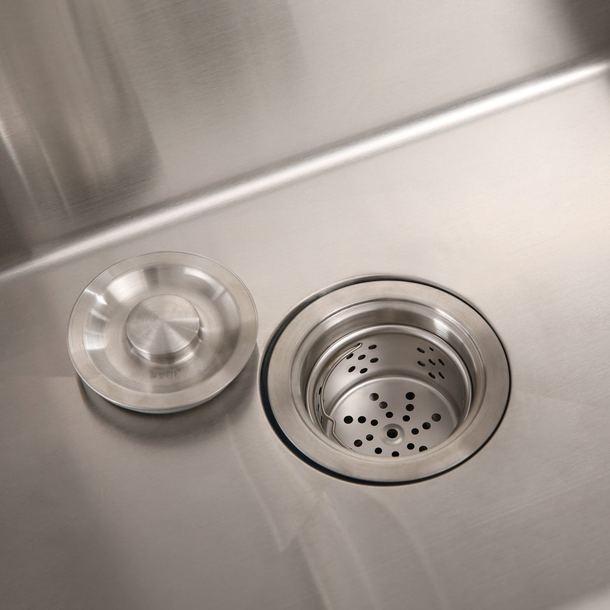 24in Stainless Steel Washing Sink with Faucet Hoses and Drain Head
