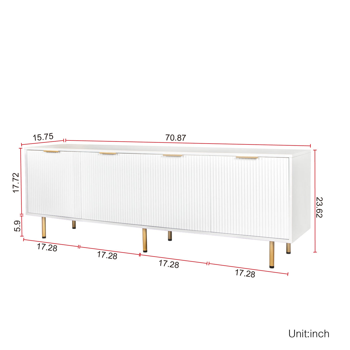 Modern Warm White TV Cabinet