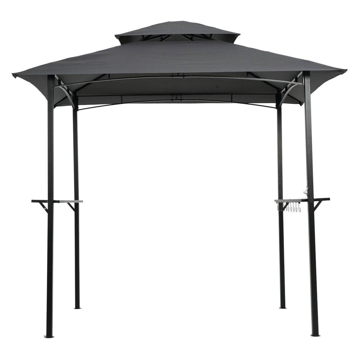 8x5Ft Grill Gazebo Replacement Canopy, Double Tiered BBQ Tent Roof Top Cover