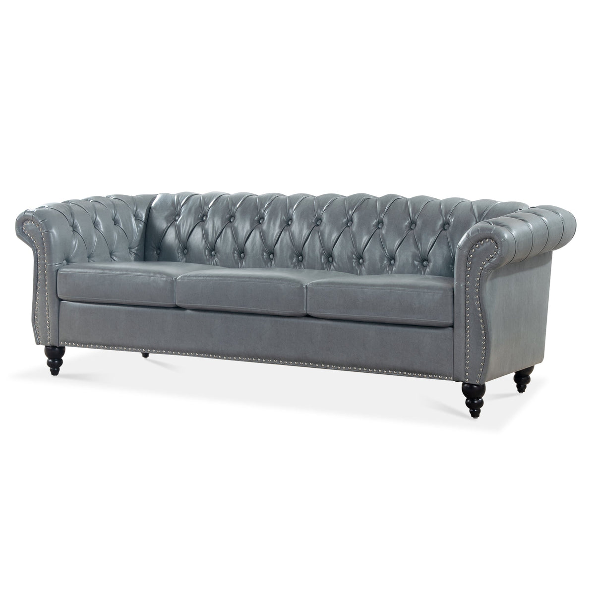 Rolled Arm Chesterfield 3 Seater Sofa