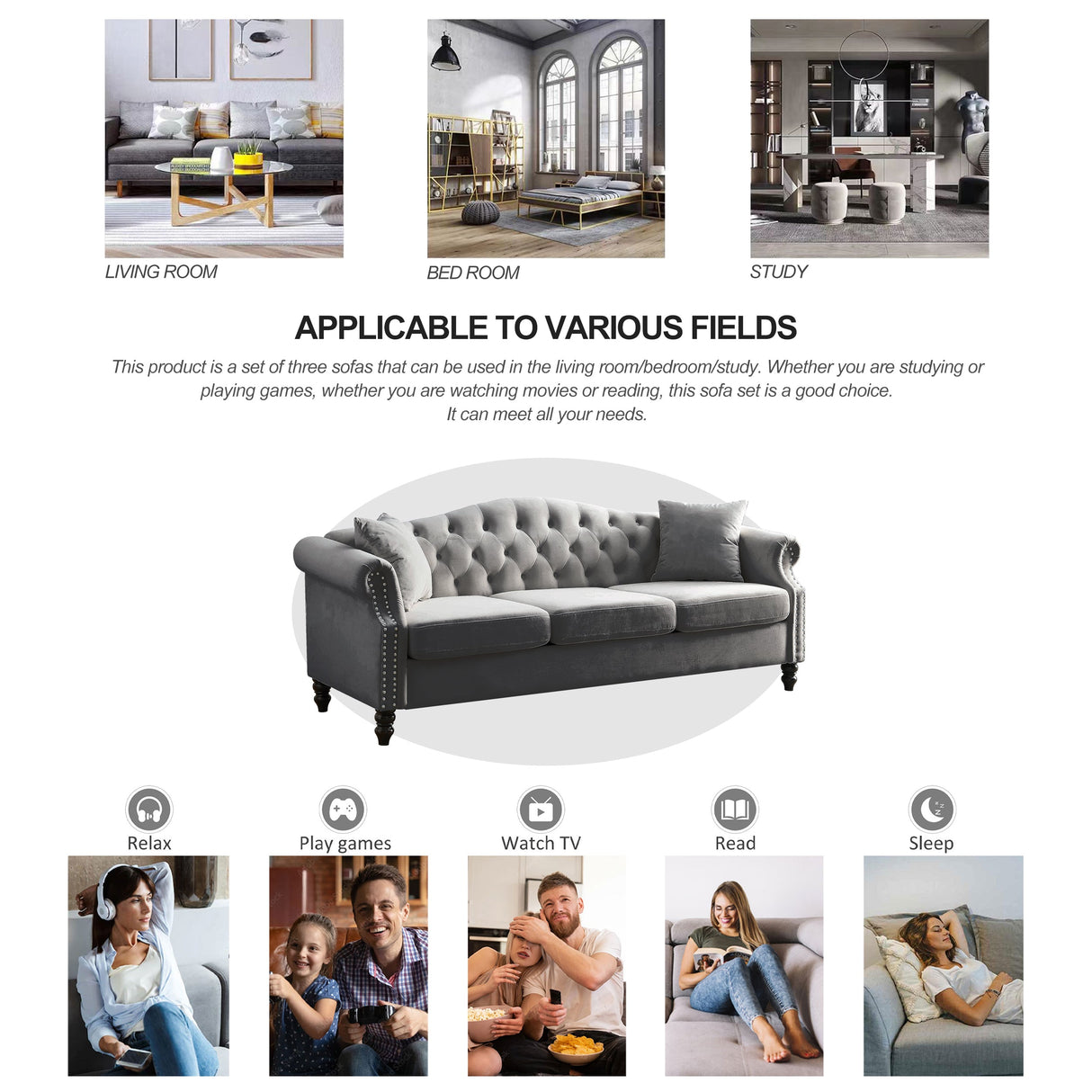 79" Chesterfield Sofa