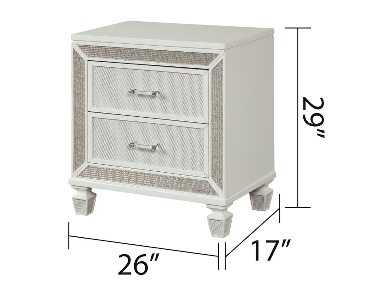Crystal Modern Style 2-Drawer Nightstand