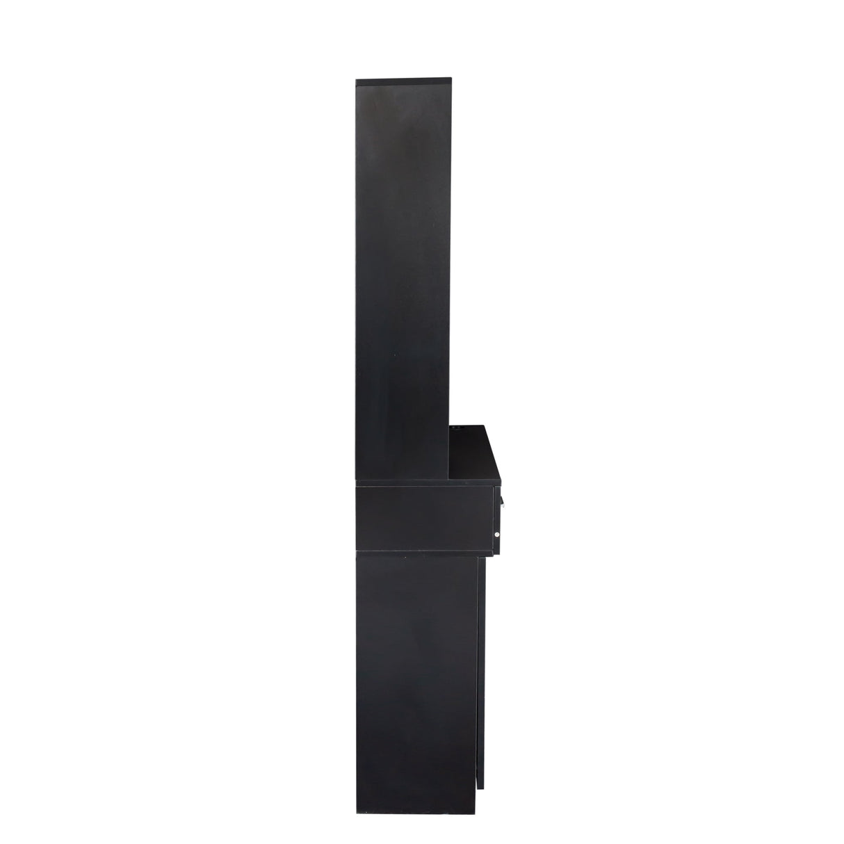 Black Modern Simple Hair Desk with Multi-Layer Storage