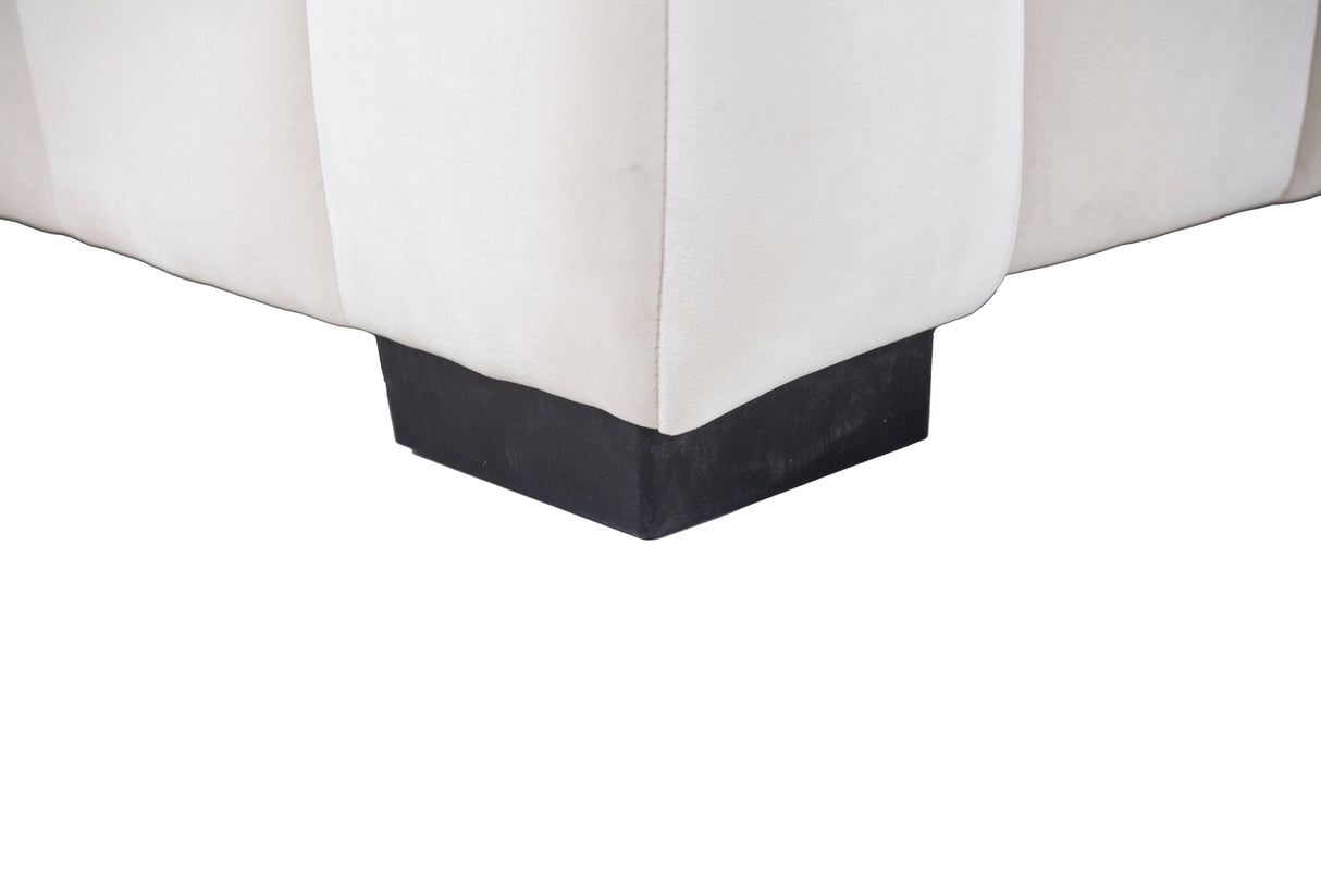 L-Shape Sectional Sofa with Deep Tufted Velvet Upholstered Right Chaise Modular Sofa