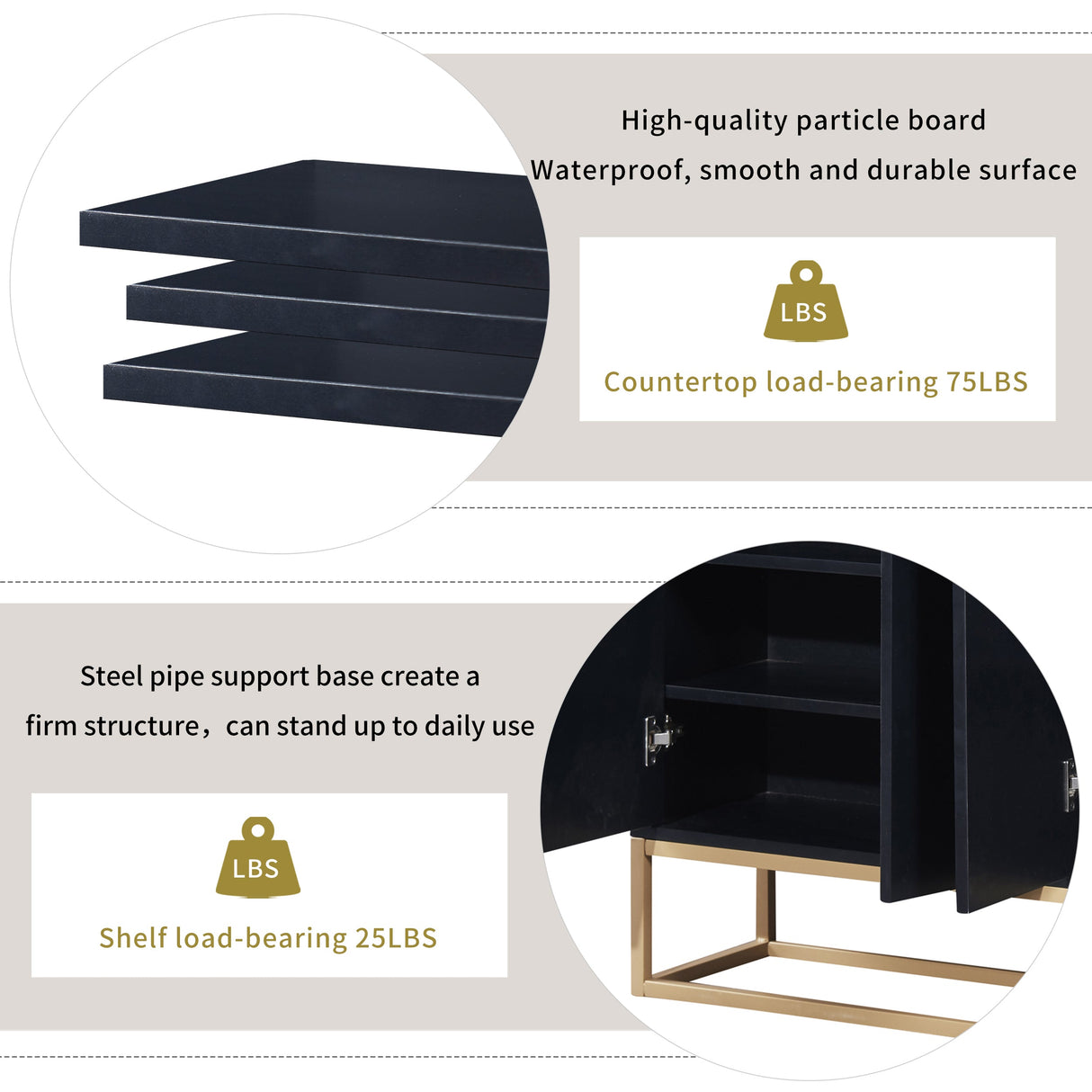 TREXM Modern Sideboard Buffet Cabinet