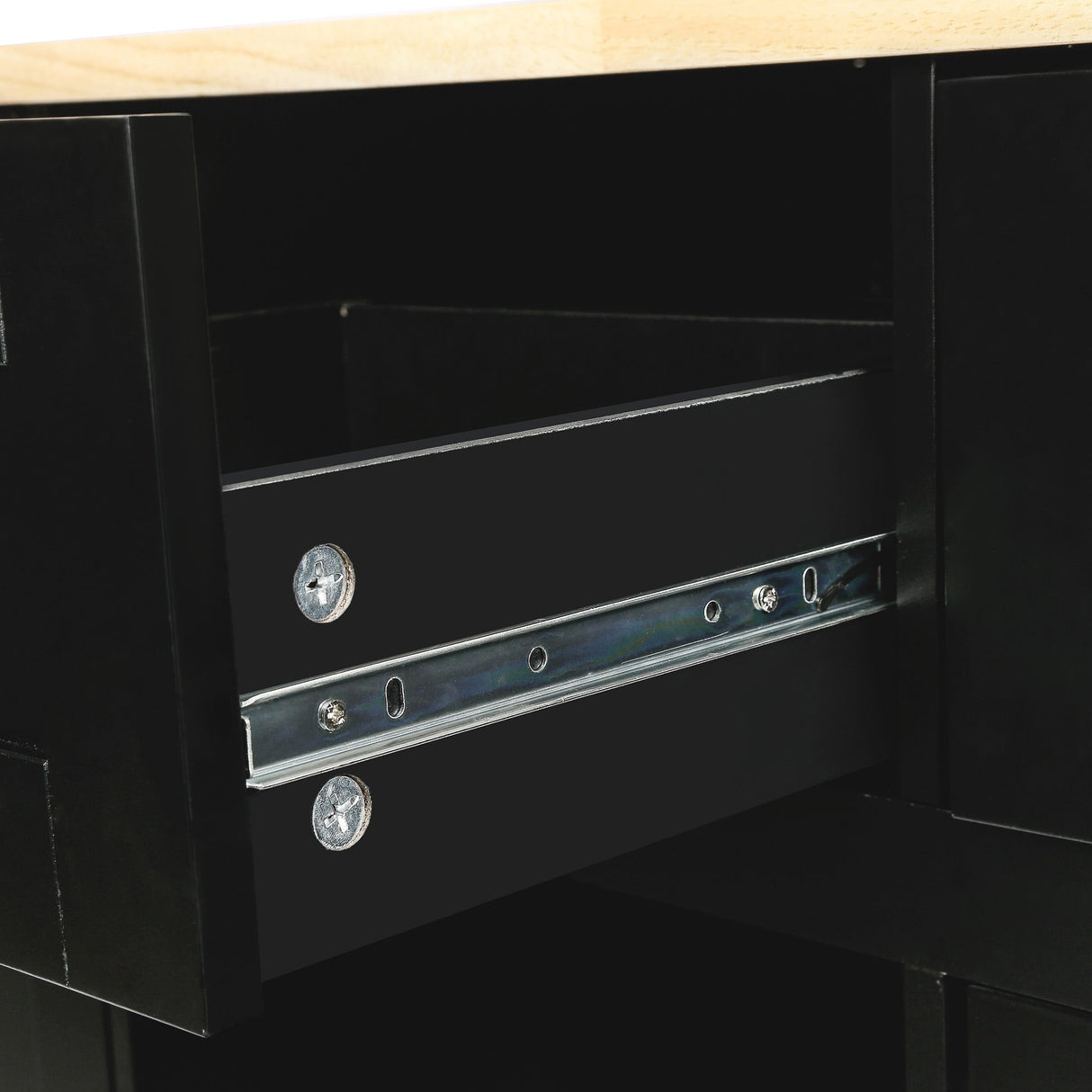 Rubber Wood Drop-Leaf Kitchen Cart with Storage