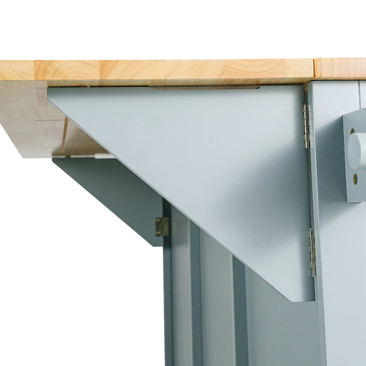Kitchen Cart with Rubberwood Drop-Leaf Countertop