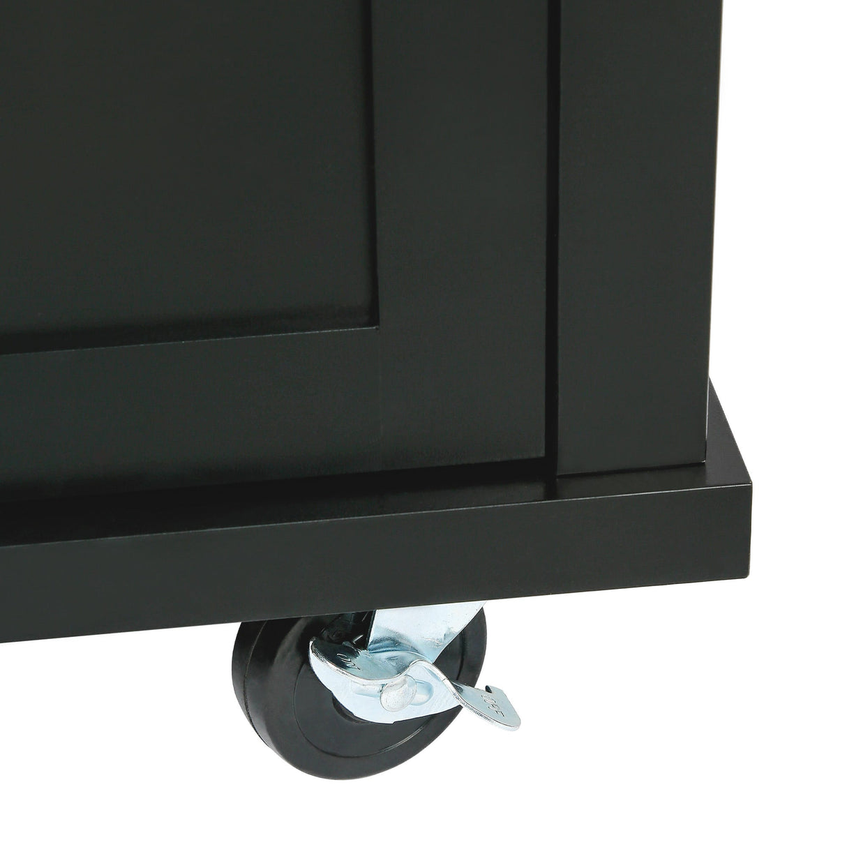 Rubber Wood Drop-Leaf Kitchen Cart with Storage