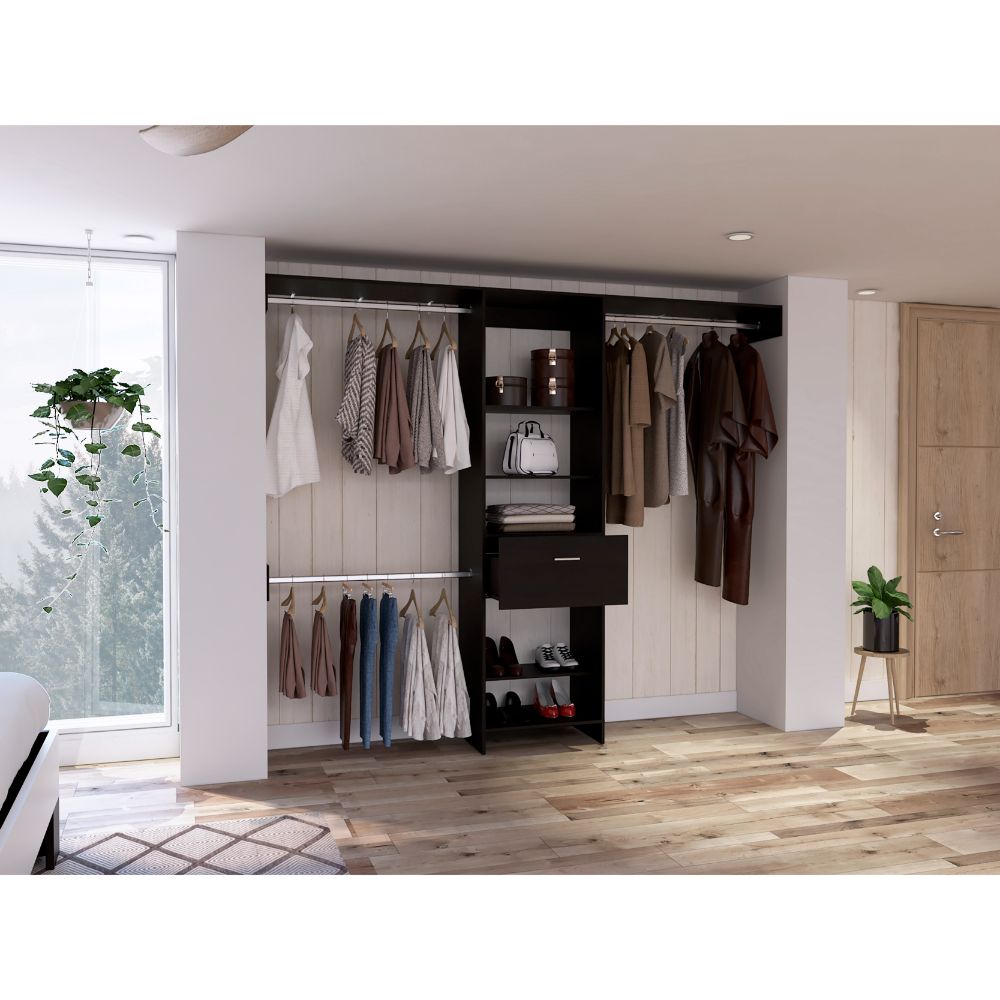 1-Drawer 4-Shelf Closet System in Wenge