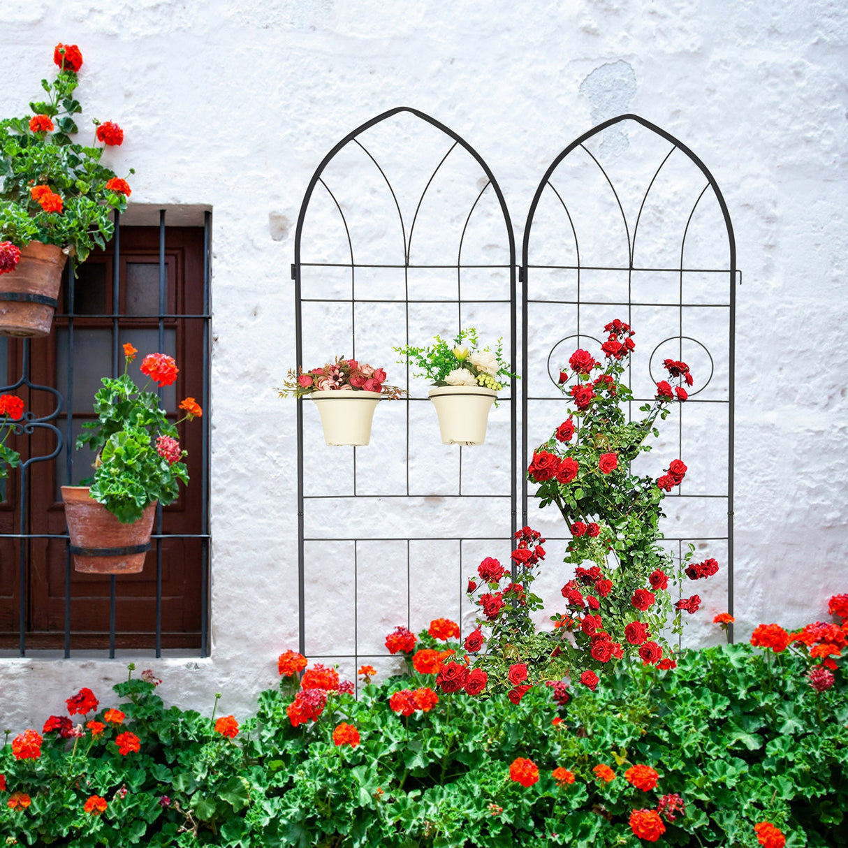 2 Pack Metal Garden Trellis 78.7" x 19.7"