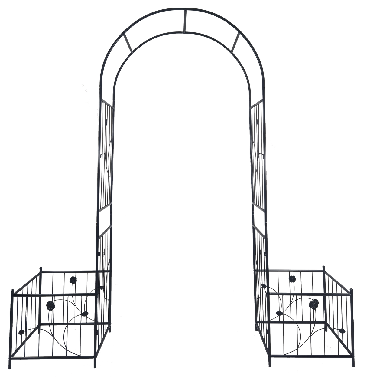 Metal Garden Arch with Two Plant Stands