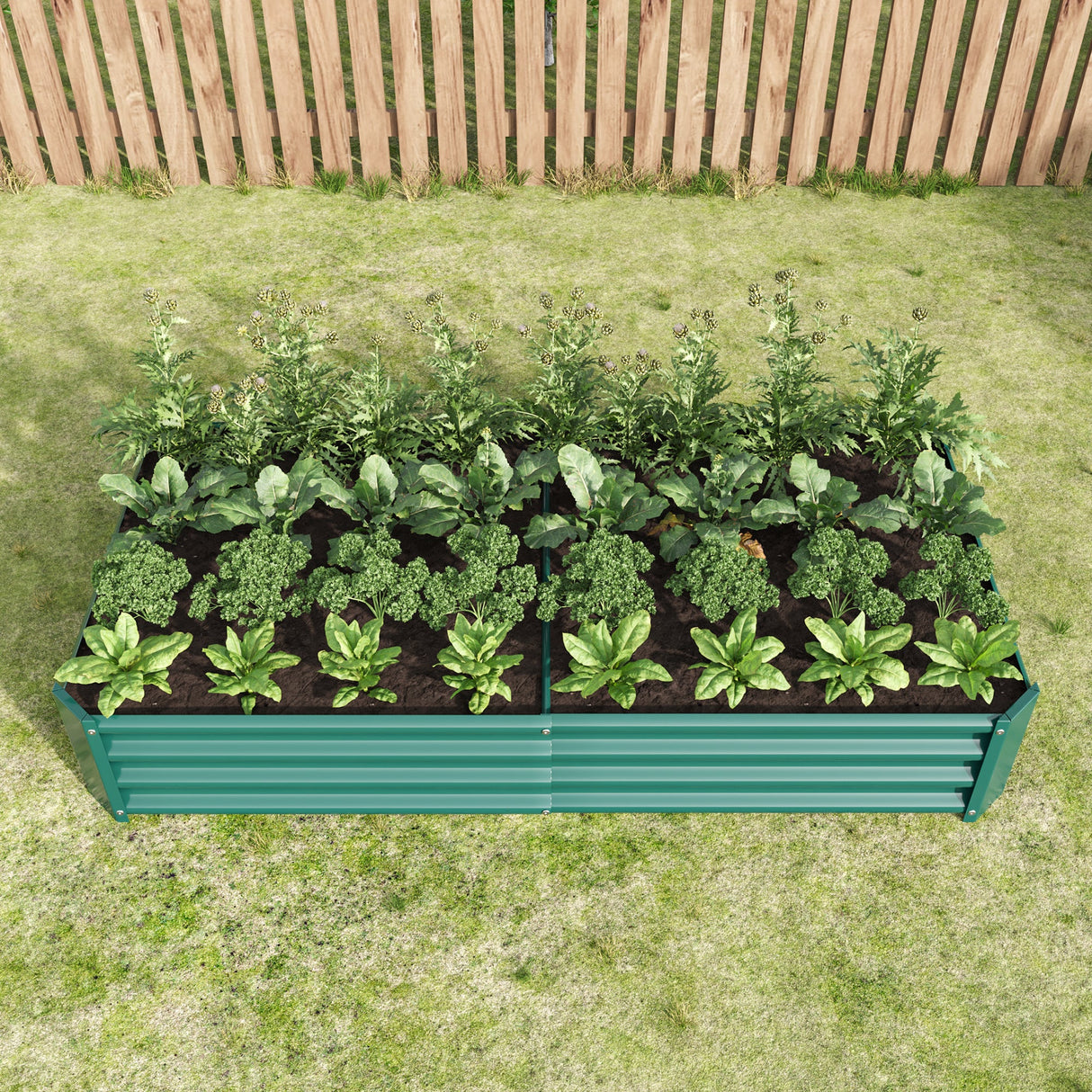 Premium Galvanized Metal Raised Garden Bed Set of 2