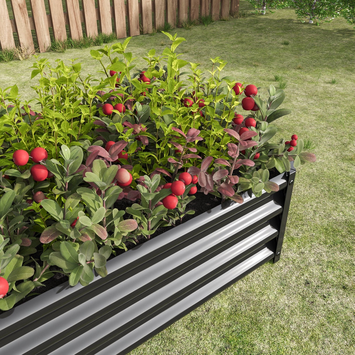 2-Piece Metal Raised Garden Bed Set