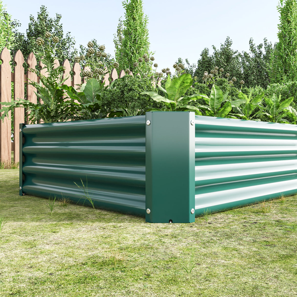 Premium Galvanized Metal Raised Garden Bed Set of 2