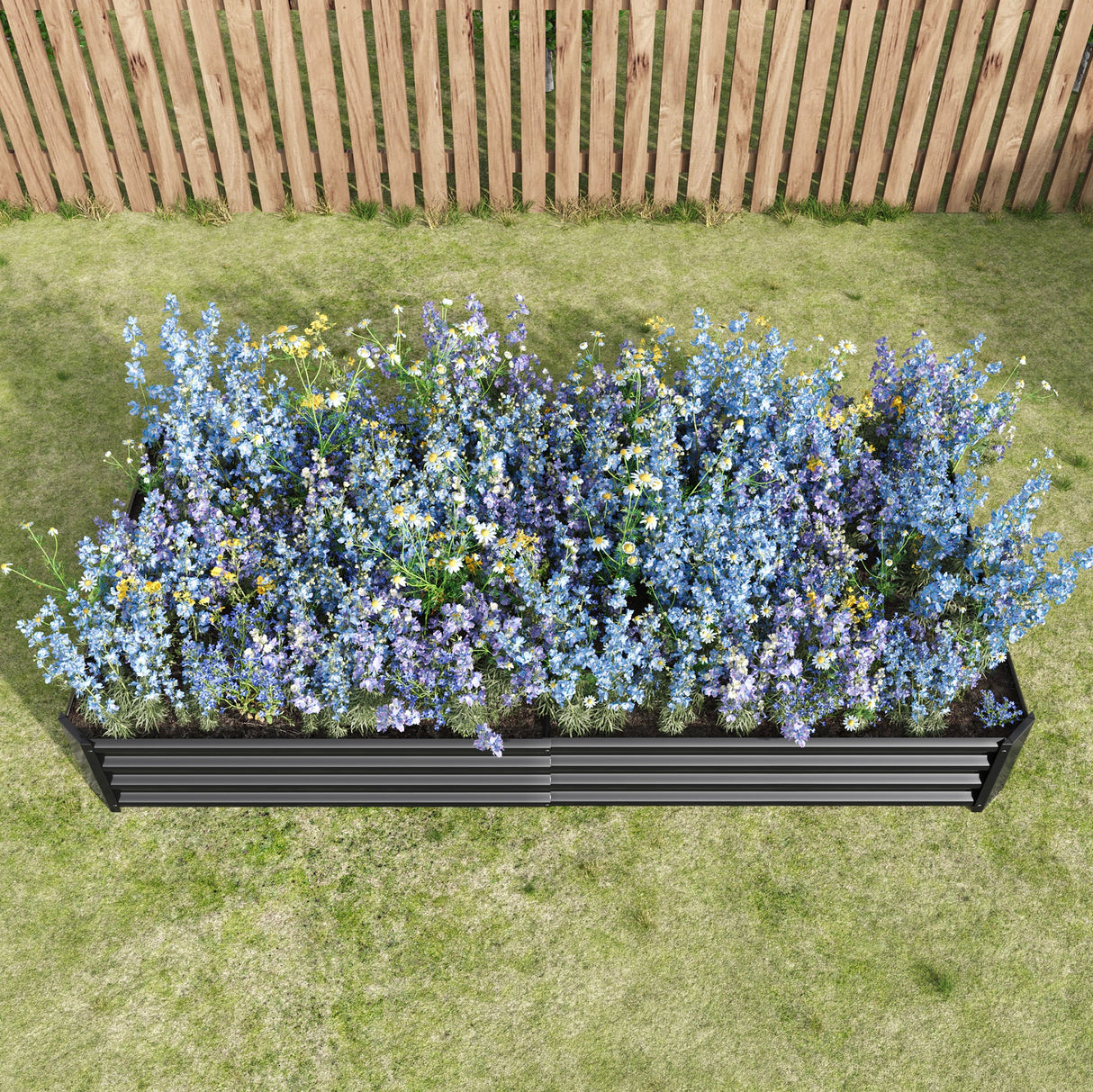 2PCS Galvanized Metal Raised Garden Pots & Planters