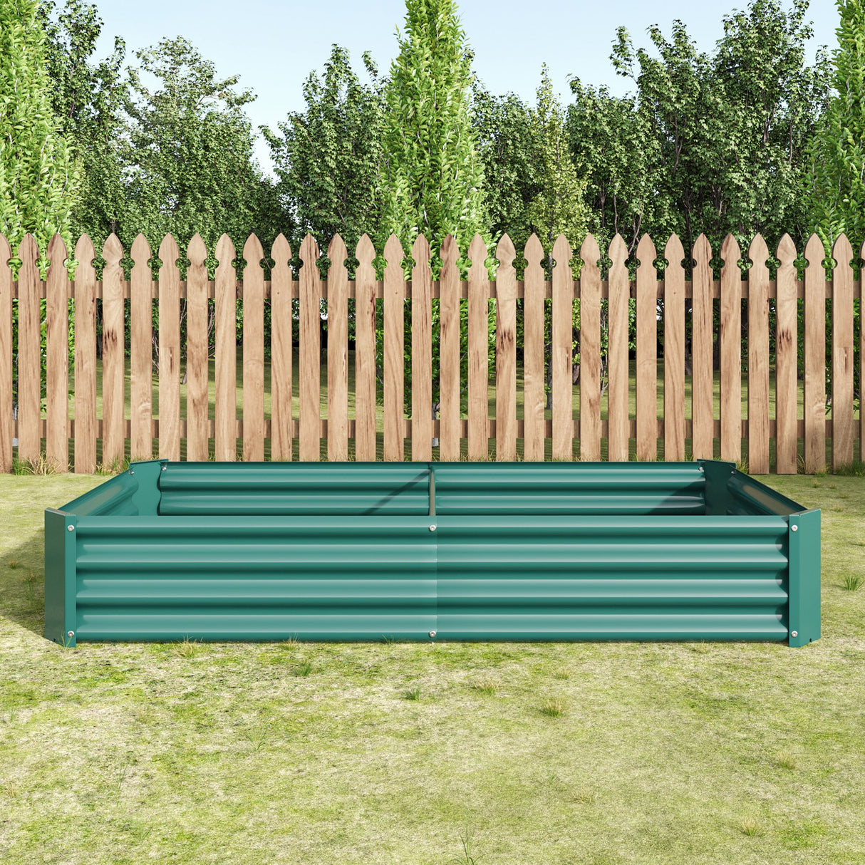 Premium Galvanized Metal Raised Garden Bed Set of 2