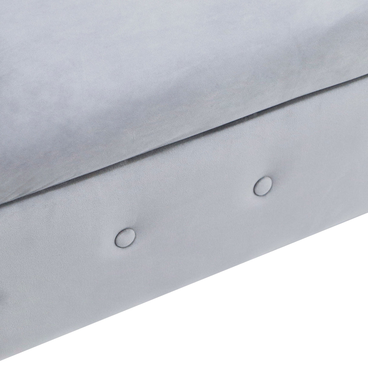 Grey Velvet Chaise Lounge Indoor with Storage & Pillow