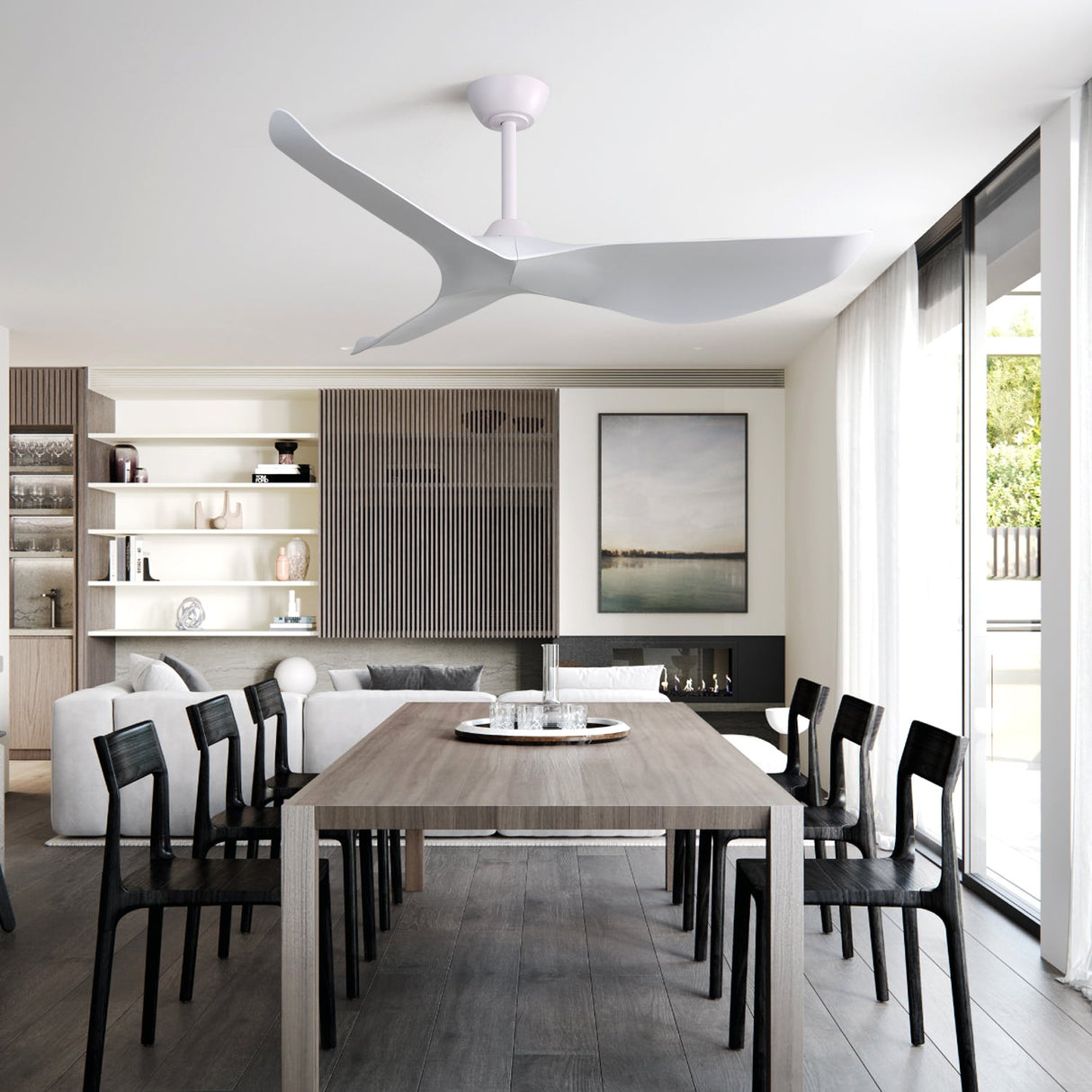 52 Inch Indoor Ceiling Fan with 6-Speed Remote and Reversible DC Motor