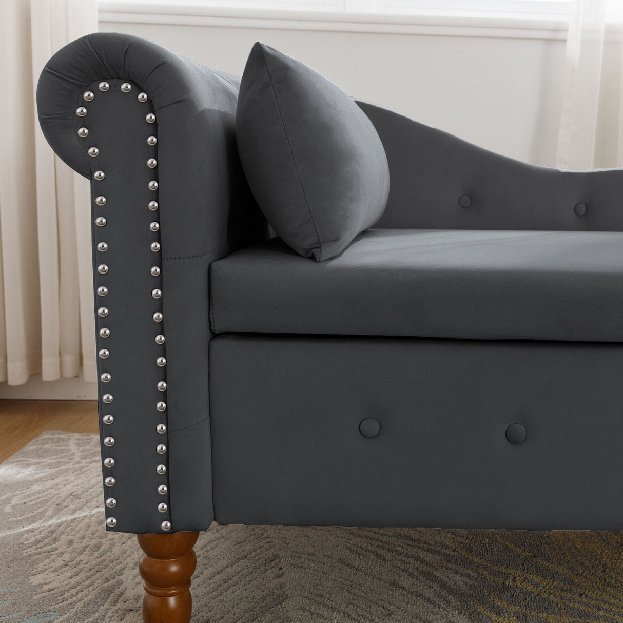 Black Velvet Chaise Lounge