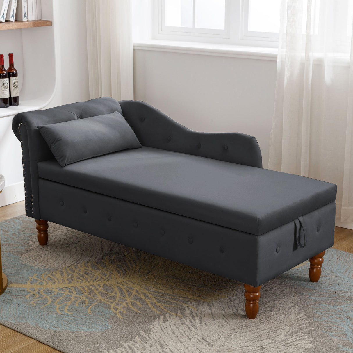Black Velvet Chaise Lounge