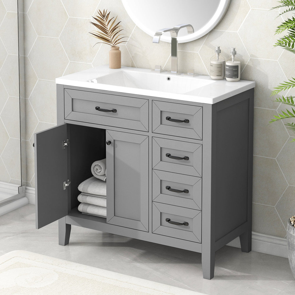 36" Bathroom Vanity with Sink Combo